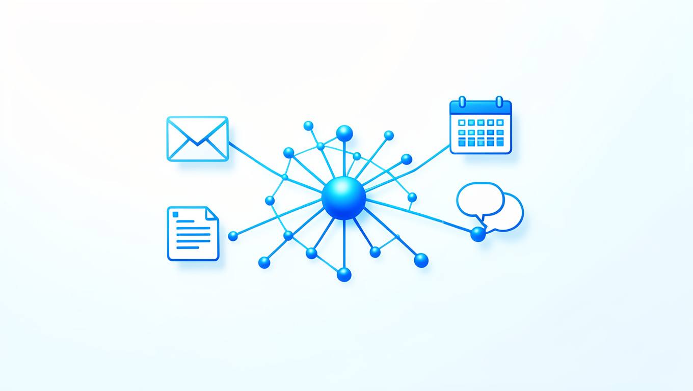 AI agent connecting email, documents, calendar and chat into one automated workflow